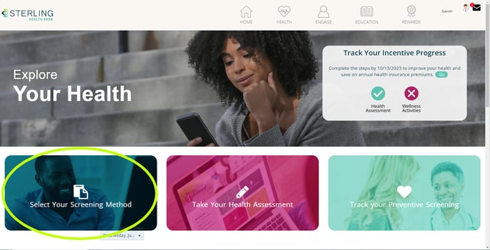 Health Page_Select Your Screening Method